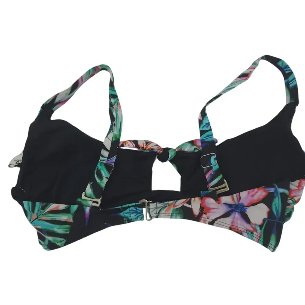 NEW TiniBikini Tropical Floral Bikini Top Large Bathing Suit Swim Top